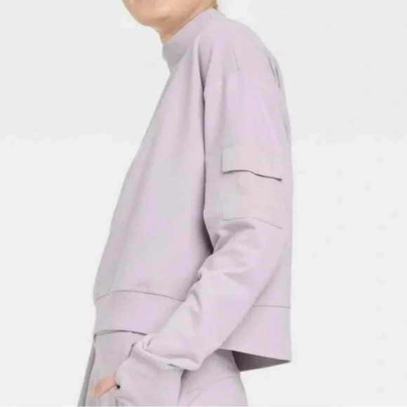 NWT Cropped Length French Terry Sweatshirt - Picture 6 of 12